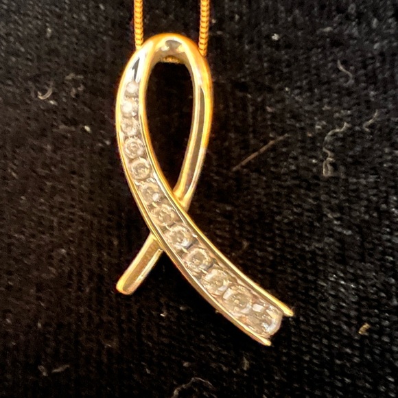 Jewelry - SOLD 4/11 10K Yellow Gold & Diamond Slider Pendant Necklace (appraised)